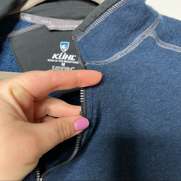 KUHL Kashmira 1/4 Zip Pullover Fleece Long Sleeve in blue women M Broken zipper - Picture 6 of 8